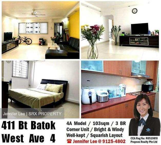 Blk 411 Bukit Batok West Avenue 4 (Bukit Batok), HDB 4 Rooms #178204512